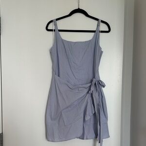 Princess Polly Soft Blue Tie-Front Mini Dress